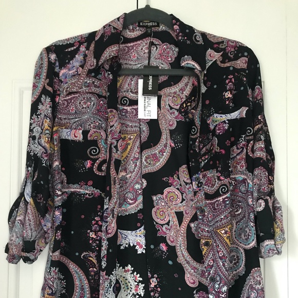 Express Tops - Express Button Down Shirt NWT
